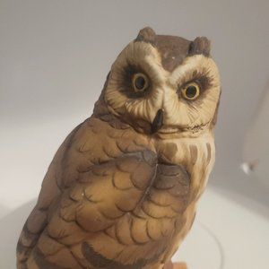 Vintage Short Eared Owl by Andrea Sadek 7682 1986 Rustic Ceramic Figurine Japan